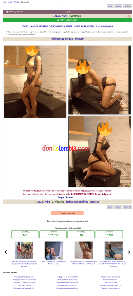 3128539636 - JOVEN 19 AÑOS MORENA DISPONIBLE CALIENTE LIMPIA BARRANQUILLA (24290910) - MILERÓT...png